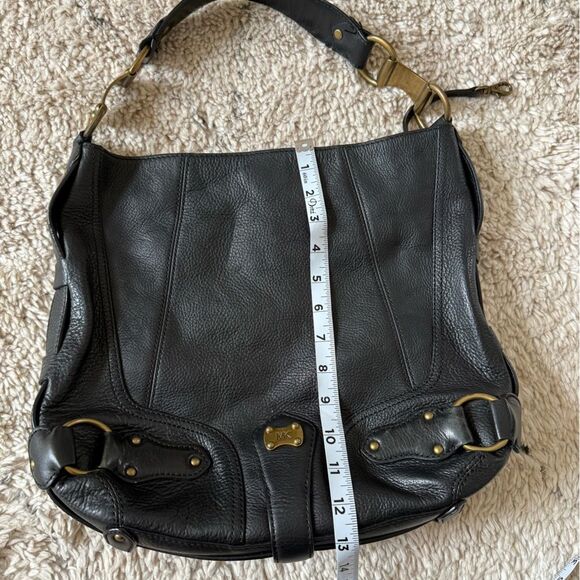 MICHAEL Michael Kors Espresso Black Leather Hobo Shoulder Bag - Picture 15 of 16